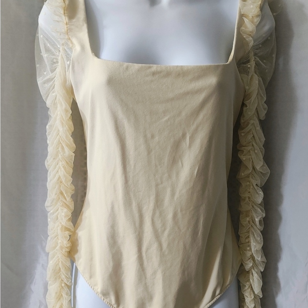 Free People Cream Long Sleeve Bodysuit - Picture 6 of 7